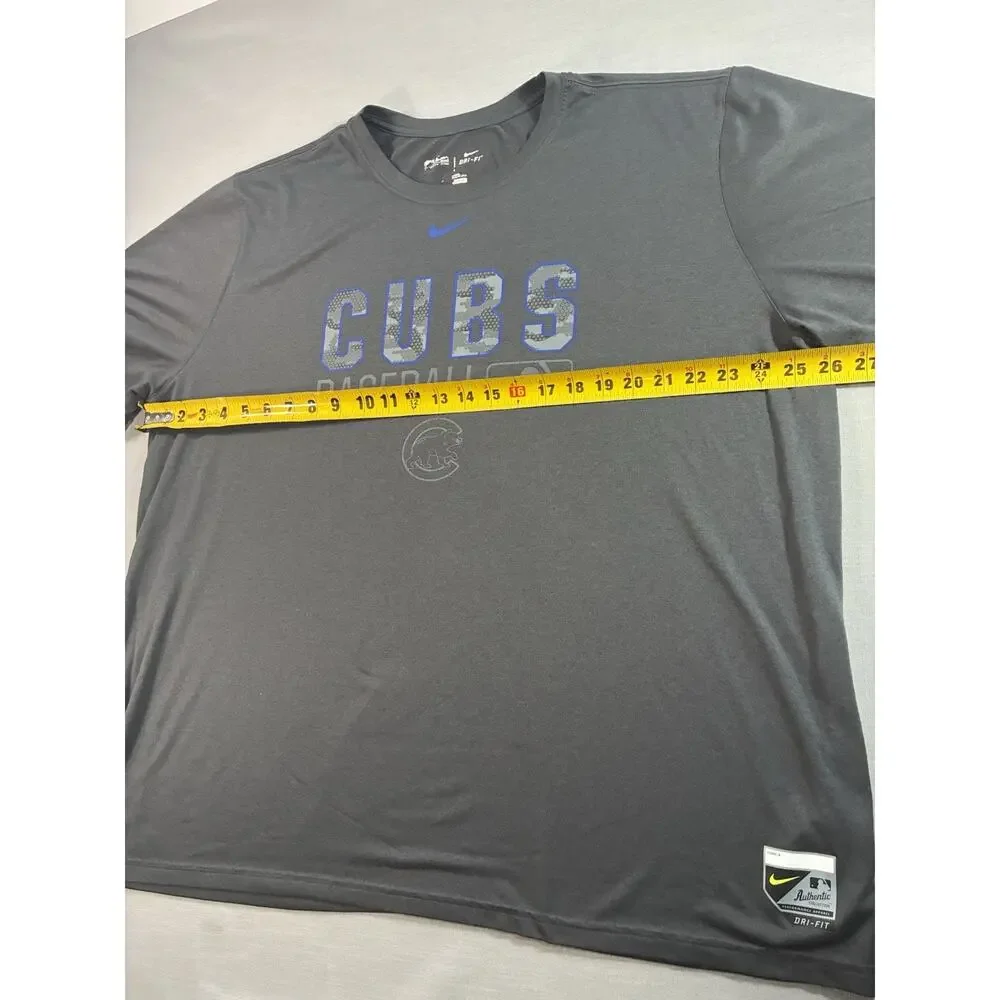 Nike Chicago Cubs Dri-FIT T-Shirt Mens XXL Gray MLB Baseball Graphic Tee